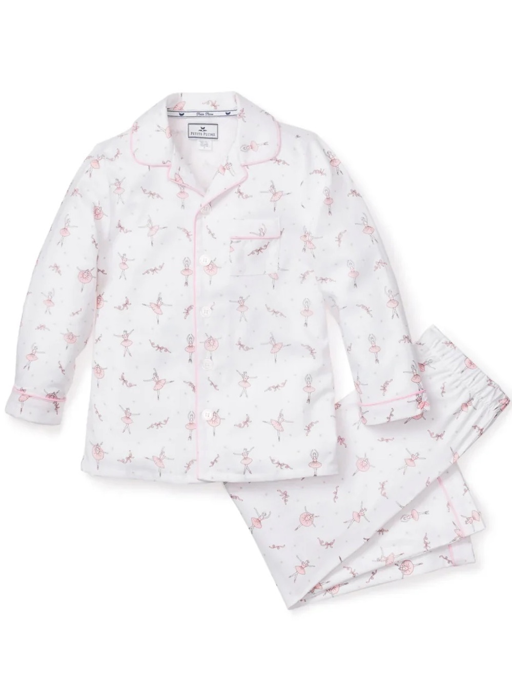 Petite Plume Kid's Twill Pajama Set- Sugar Plum Fairy Ballerina 8